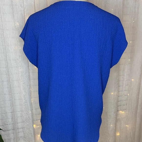 Calvin Klein Royal Blue Button-Up Blouse - Picture 4 of 7